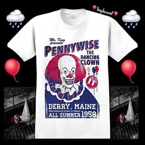 🆕️RETRO PENNYWISE MENS ICONIC HORROR HALLOWEEN GRAPHIC MEN'S XL T'SHIRT
